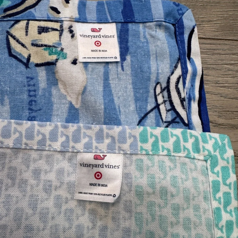 Vineyard Vines‎ for Target Tea Towels Set of 2 Whale Patchwork Tropical Island